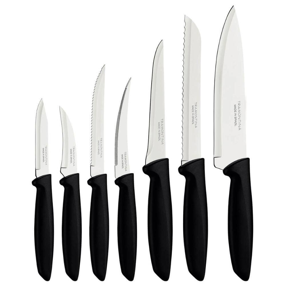 Jogo de Facas Tramontina Plenus 07 Peças em Aço Inox e Polipropileno Preto