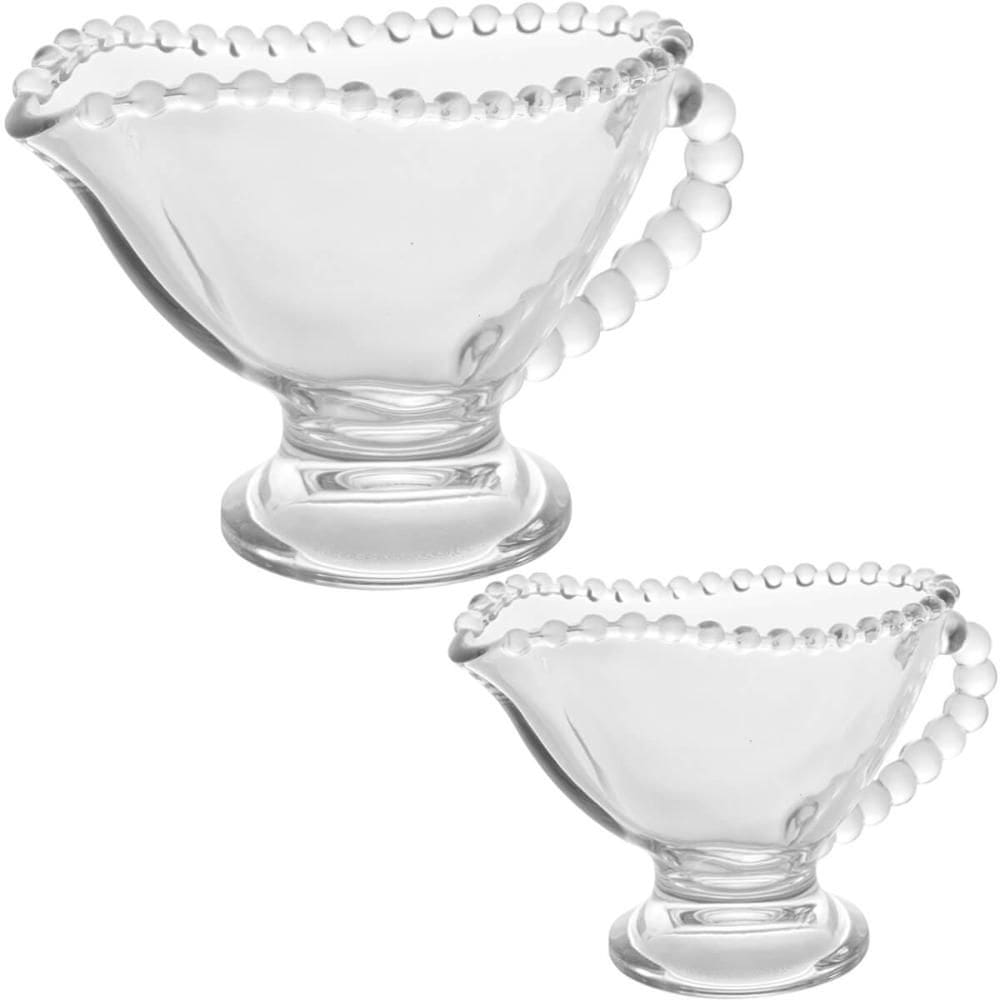 Molheira 140ml e 40ml Mini Molheira Pearl Wolff Cristal Saladas Porta Molhos Restaurante