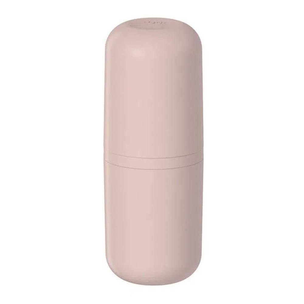 Porta Escova de Dentes com Tampa Bold Rosa Duna para Banheiro Lavabo Pia Ou
