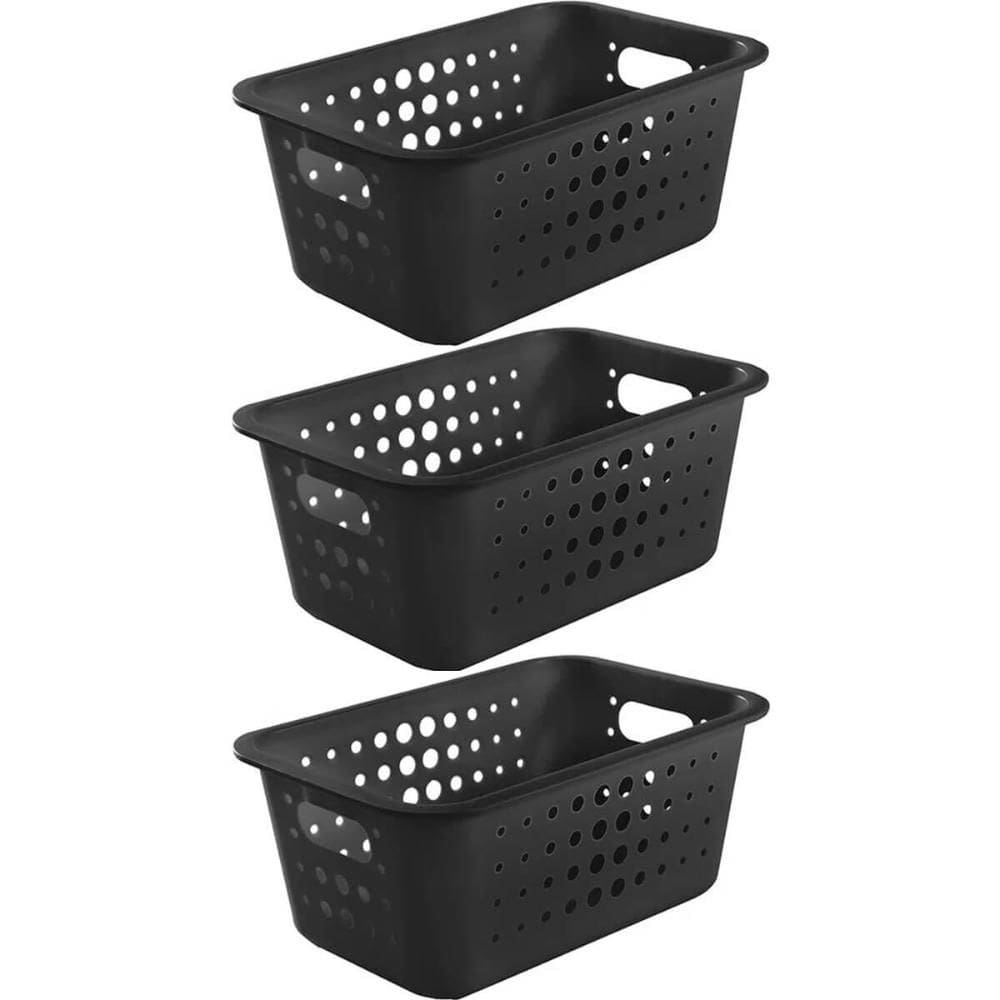 Conjunto 3 Caixas Organizadoras Plásticas 5L Casa Cestos Org