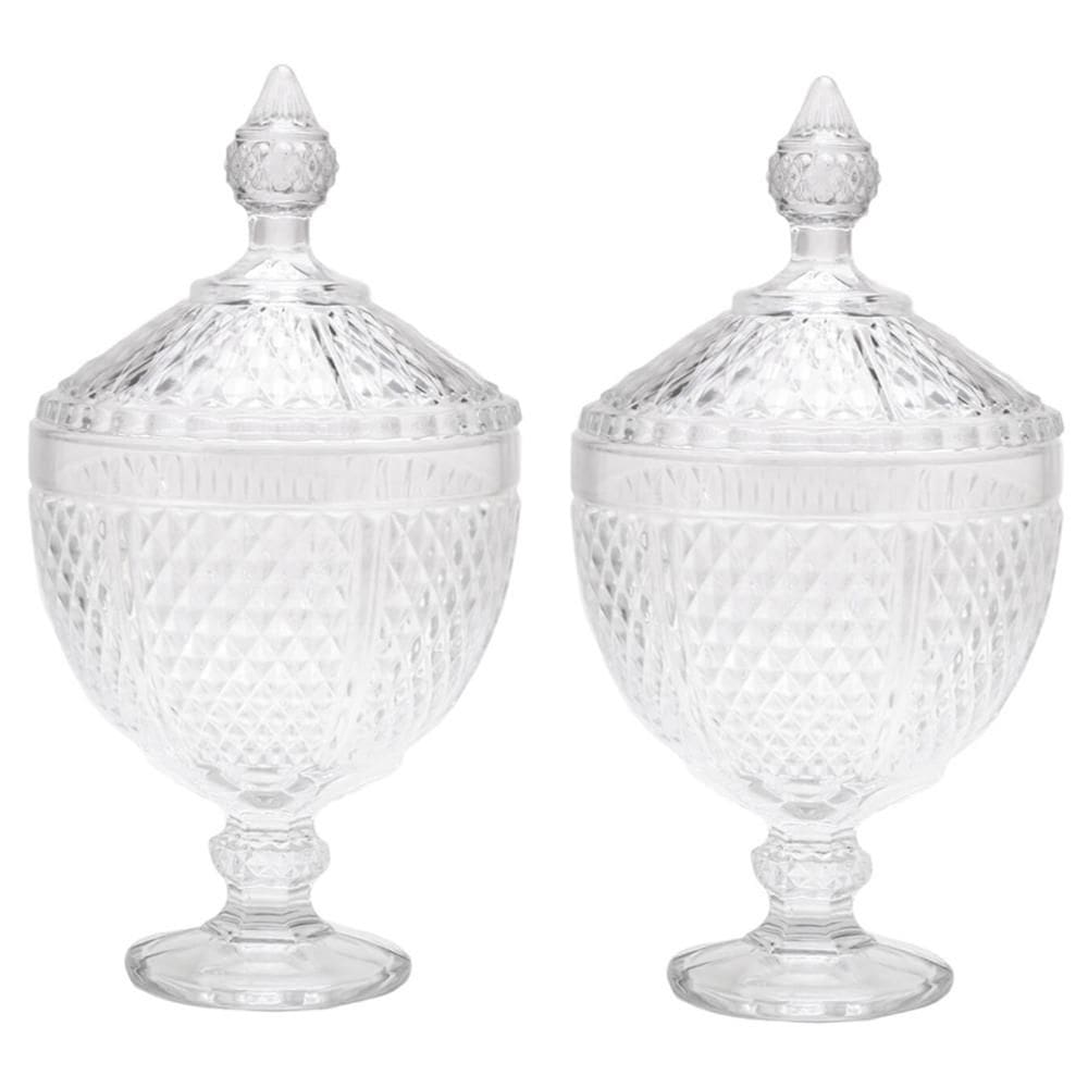 Kit 2 Potiches de Cristal com Pé Bico de Jaca Perseu Lyor Bo