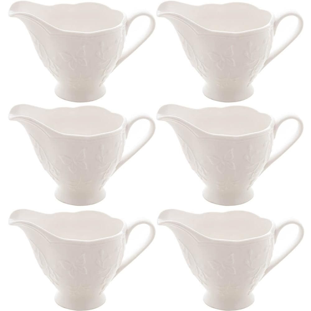 6 Porta Molhos Porcelana New Bone Branca 200ml Lyor Molheira