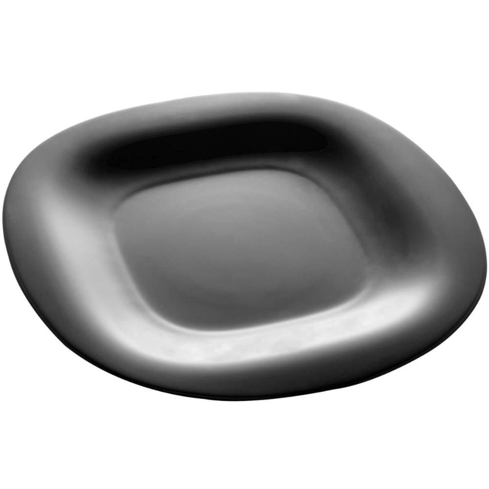Prato Raso de Vidro Opalino 27cm Carine Black Lyor Quadrado