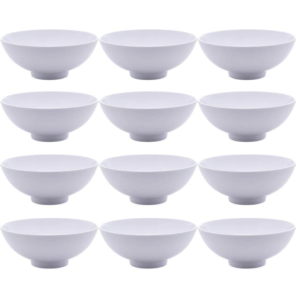 Kit 12 Cumbucas de Melamina para Petiscos 400ml Brancas Bowl