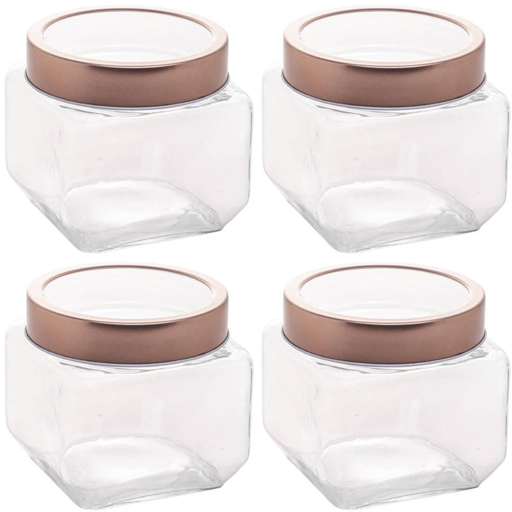 Conjunto de Potes de Vidro Lyor Gastro 800ml 4 Porta Mantime
