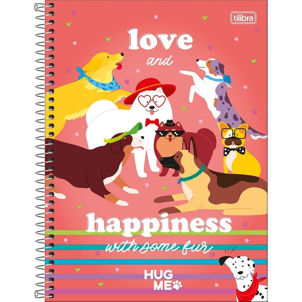 Caderno Universitário Tilibra 10 Matérias Hug Me 160 Folhas
