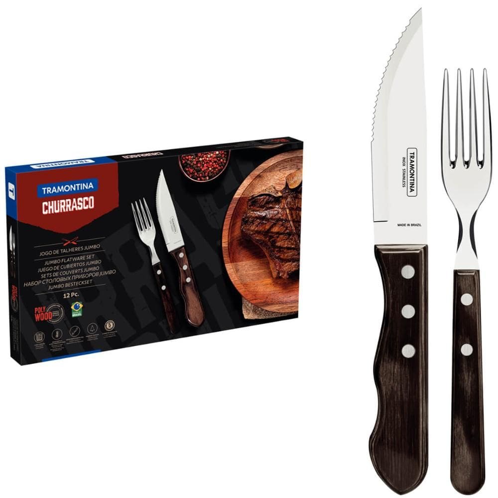 Jogo de Talheres para Churrasco Jumbo Tramontina 12 Peças em