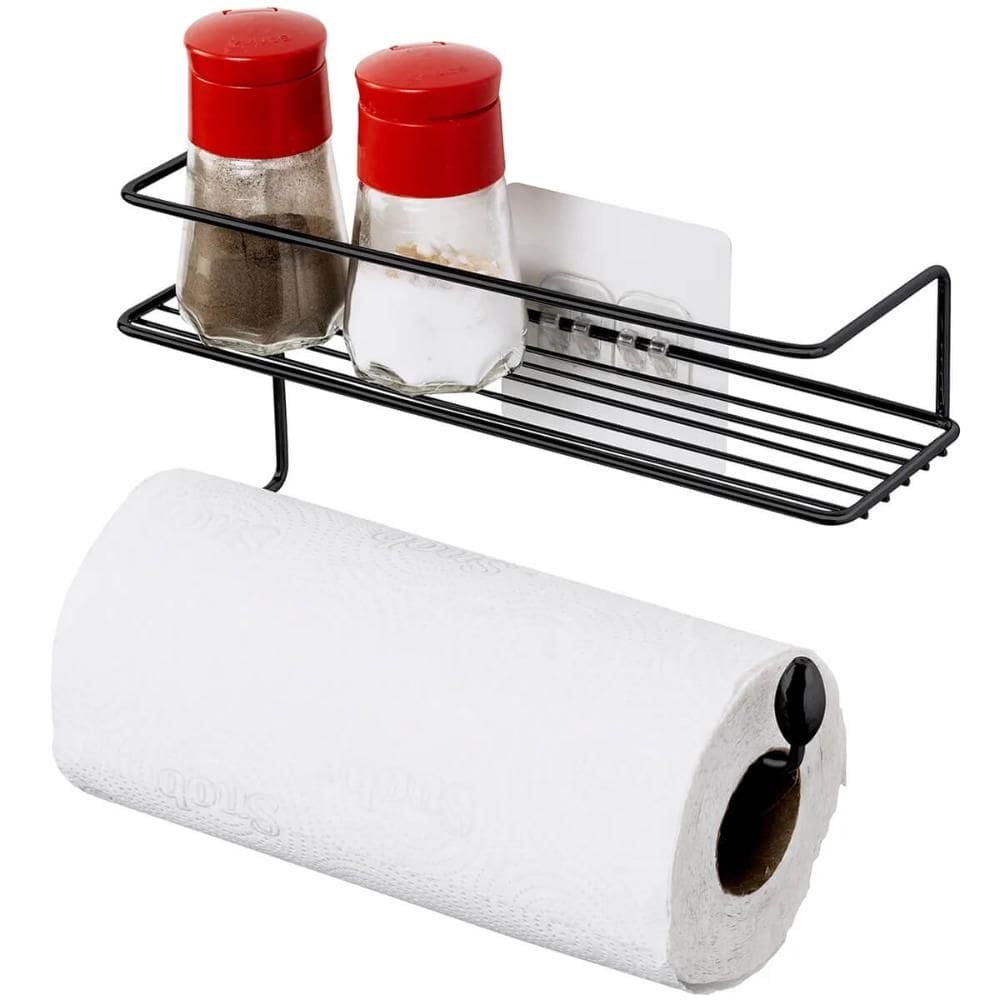 Porta Papel Toalha e Suporte para Condimentos de Parede Pret