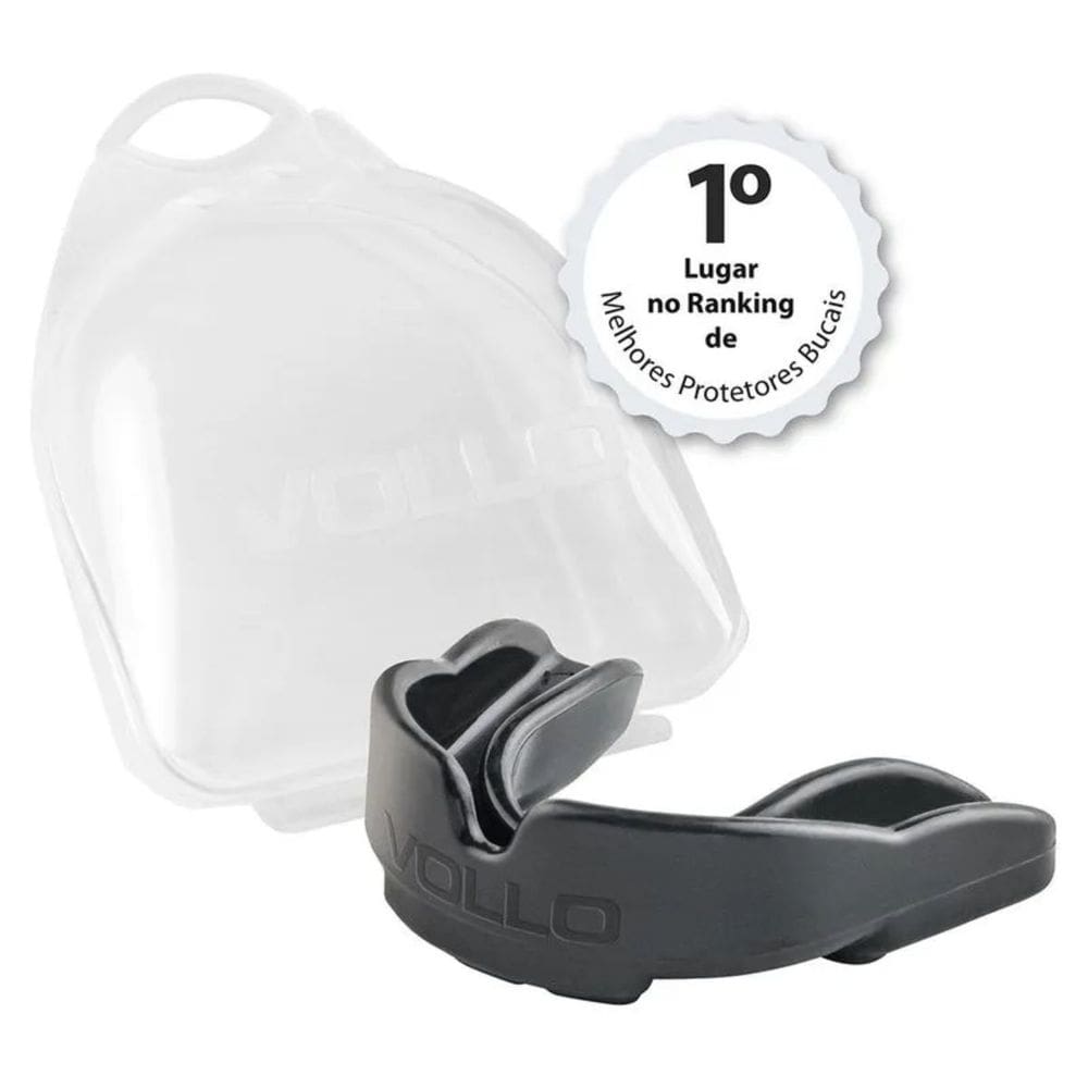 Protetor Bucal com Estojo Macio Flexivel Lutas Treinos Competição Unissex Precaução Boca Vollo
