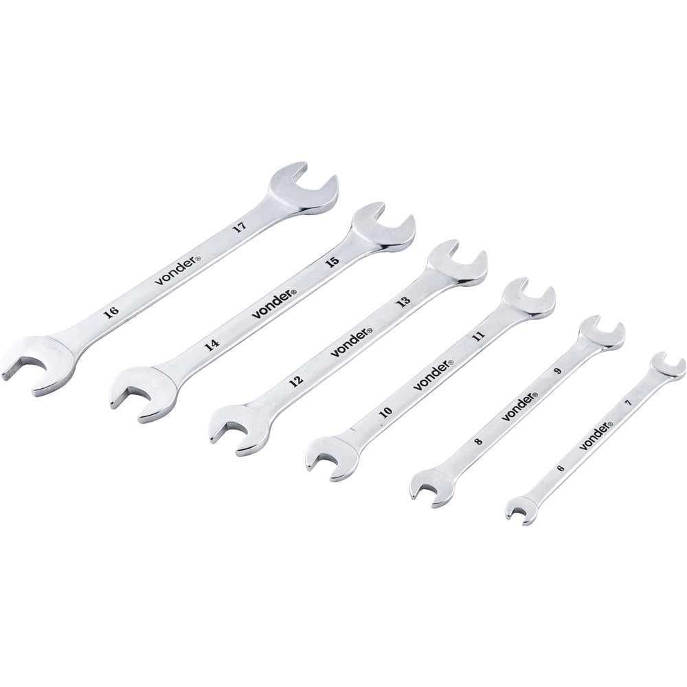 Jogo de chaves fixas 6 mm a 17 mm cromadas VONDER