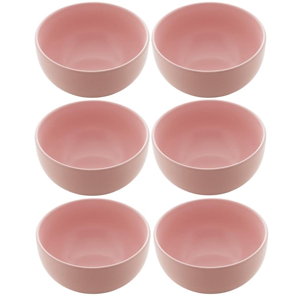Kit 6 Bowls de Cerâmica Cumbuca 680ml Lyor 14,5x8,5cm Tigela