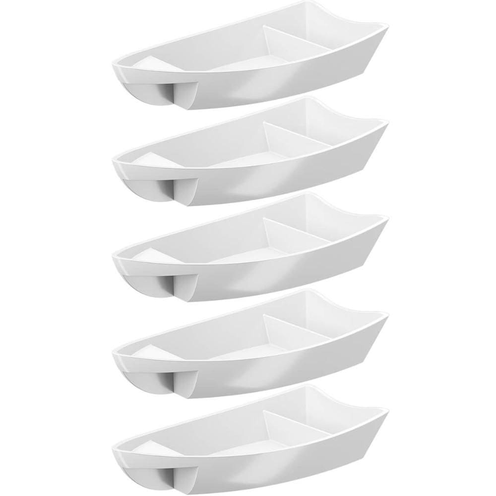 Conjunto 5 Barcas para Sushi Comida Japonesa Oriental Branca