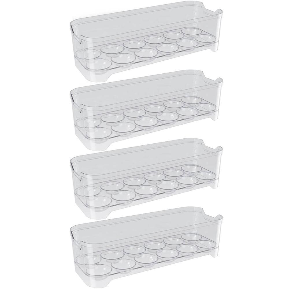 Kit 4 Organizadores de Geladeira Porta Ovos 12un 28x10x7,5cm