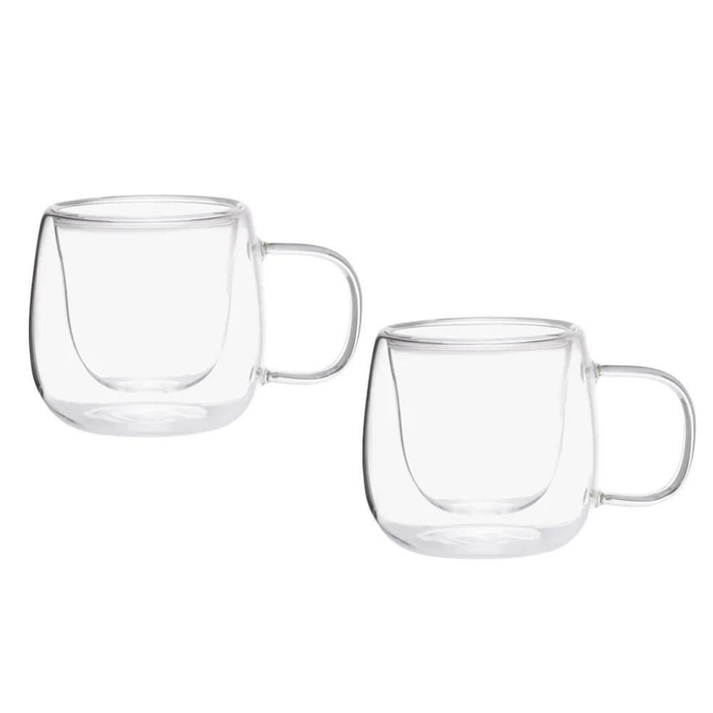 Xícara Para Café Em Vidro Borossilicato Com 2 Peças 80ml Mimo Style