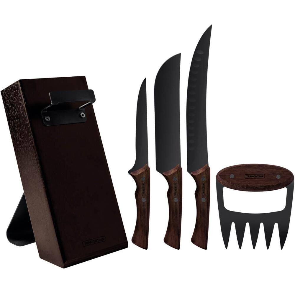 Kit para Churrasco Tramontina Black 5pçs Facas 6` 8` 10` Gar