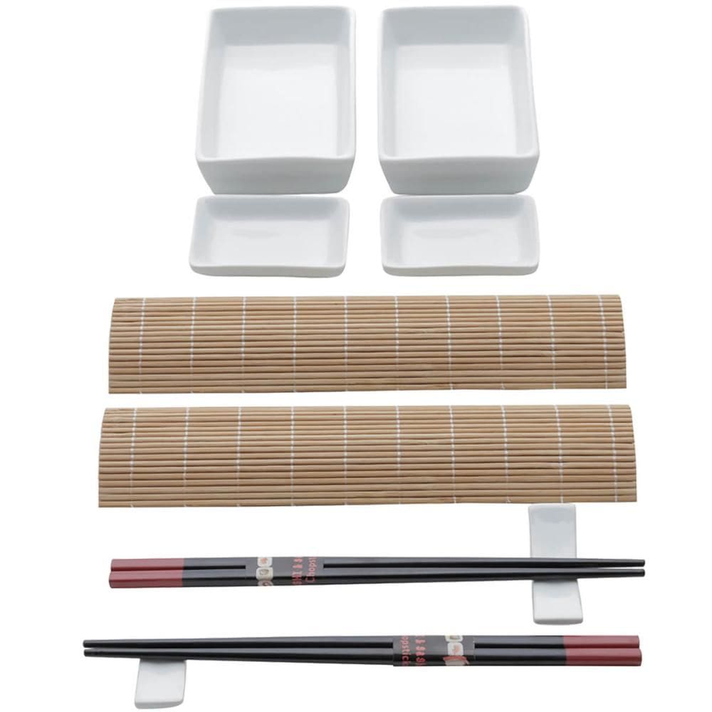 Conjunto para Sushi 10 peças em Bambu e Cerâmica Kyoto Lyor