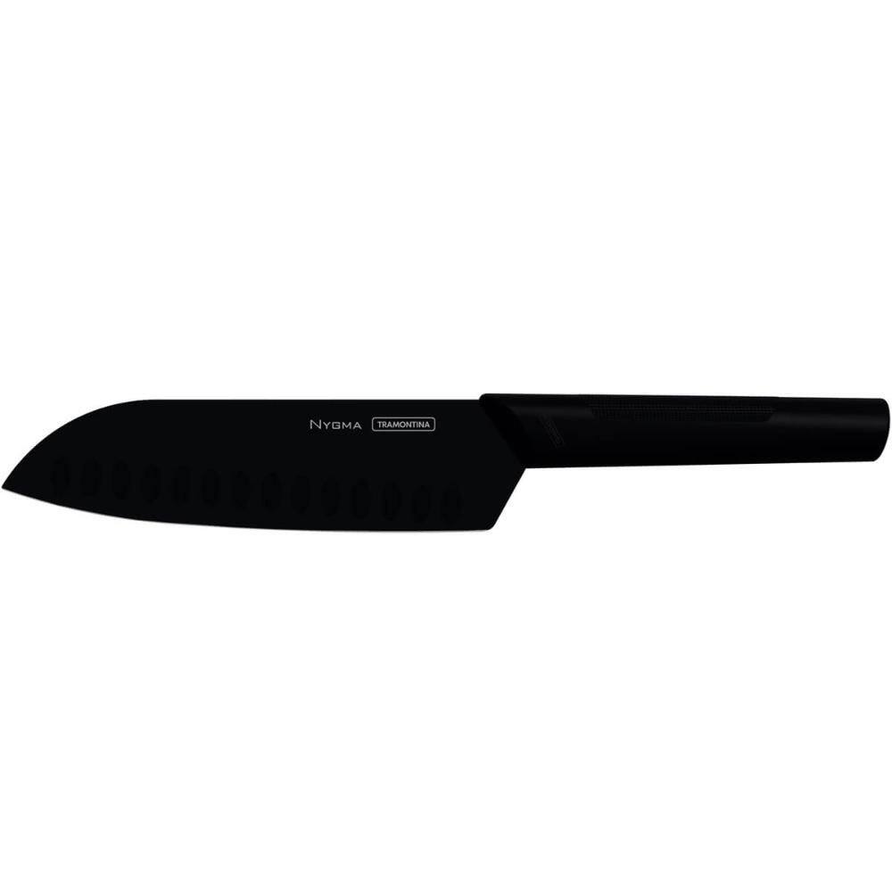 Faca Santoku Tramontina Nygma 7` Inox Preta para Cortar Legu