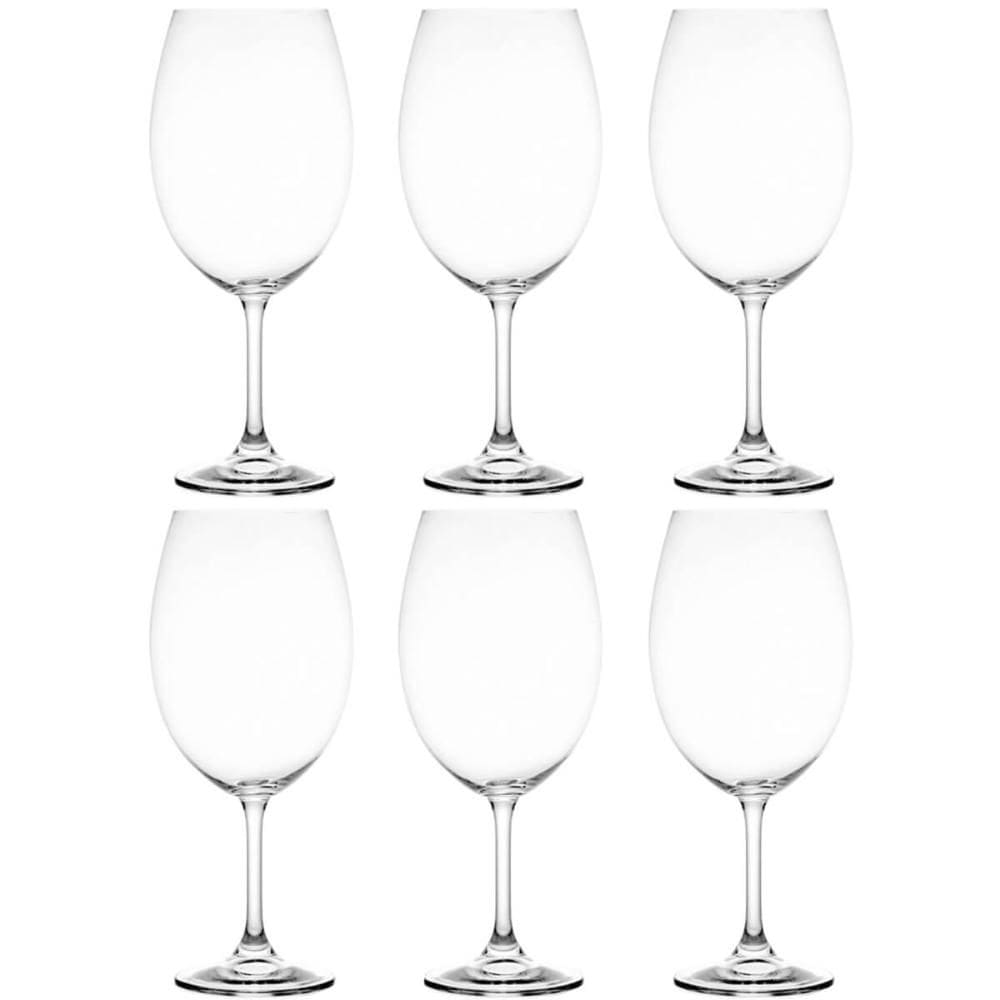 Jogo de 6 Taças de Vinho Tinto Cristal Bohemia Lyor 580ml So