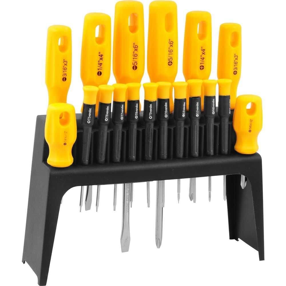 Jogo de chaves fenda/phillips/hexalobular com 18 peças VONDE