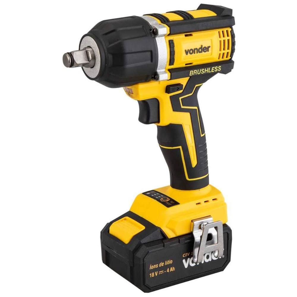 Chave de Impacto Bateria 18V Encaixe de 1/2\" Carregador Bivo