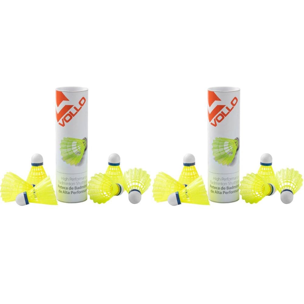 Kit 12 Unidades de Petecas Badminton Base Esférica Rápidas de Alta Performance Vollo