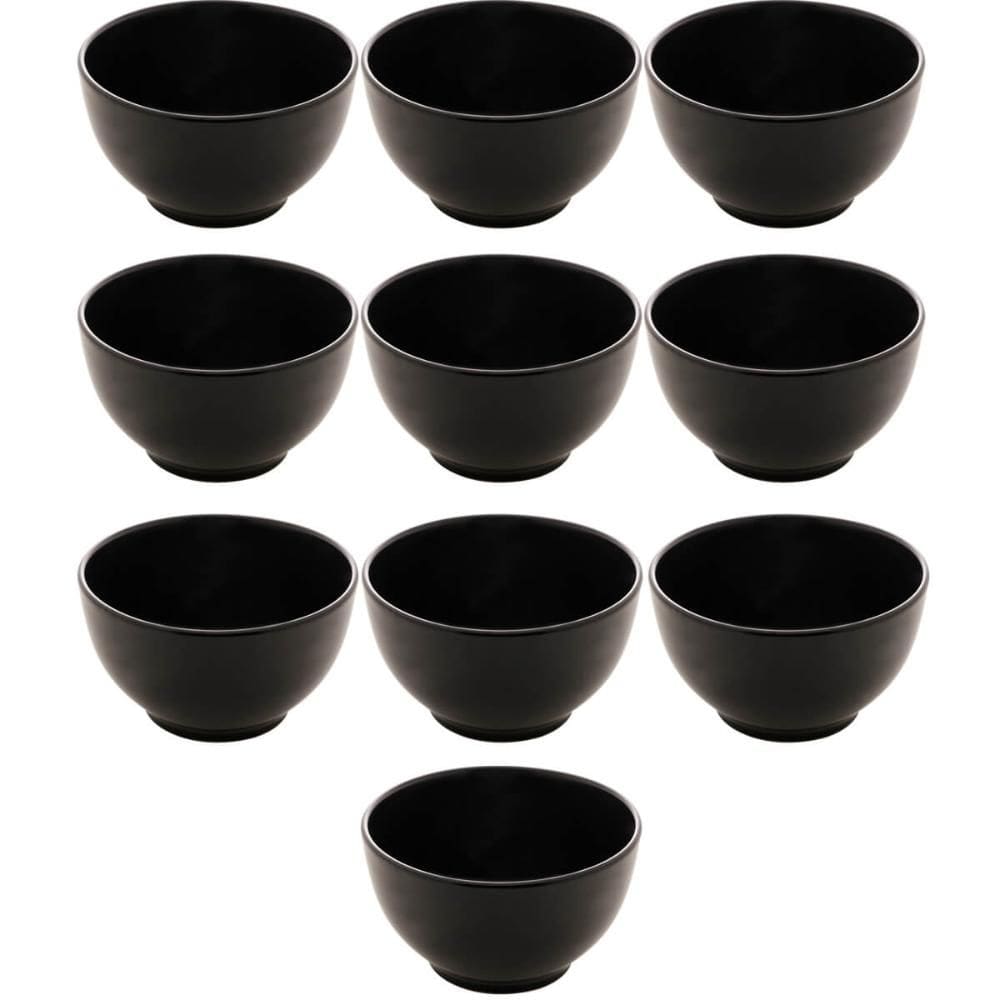 Kit 10 Bowls Cerâmica 680ml Preto Lyor Restaurante Cumbuca T