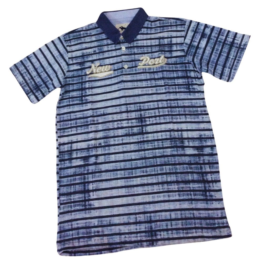 Camiseta Polo infantil masc Zemar Azul Listra