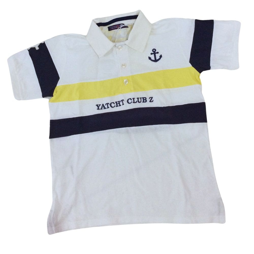 Camiseta Polo infantil masc Zemar Cru e Amarelo