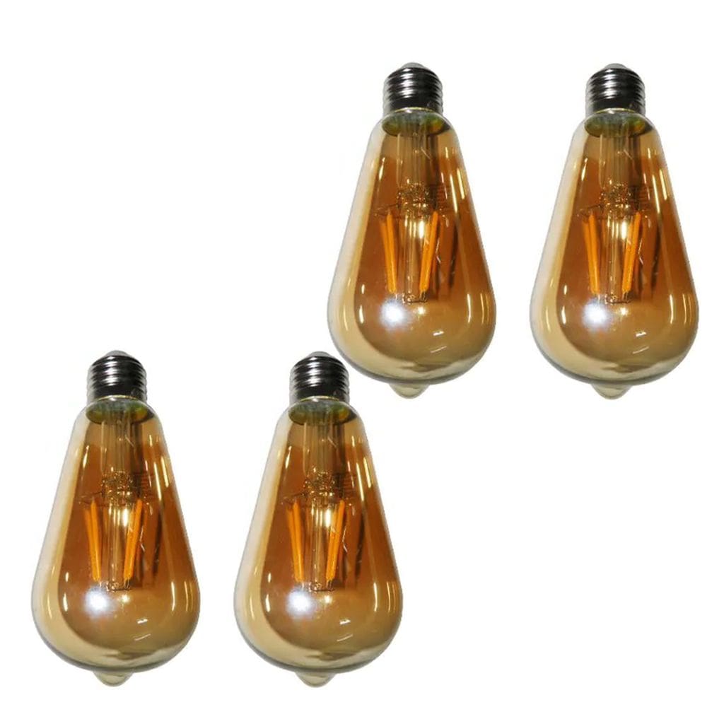 Lampada Led Multi Filamento Kit 4 Uni Retro 30W Decoraçao Vintage Casa Iluminaçao Quintal Varanda