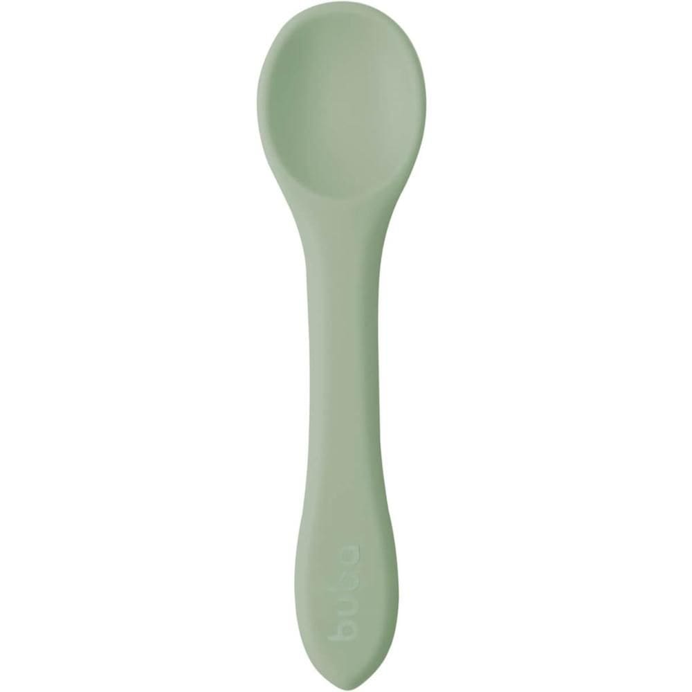 Colher de Silicone para Bebê Buba Verde Introdução Alimentar