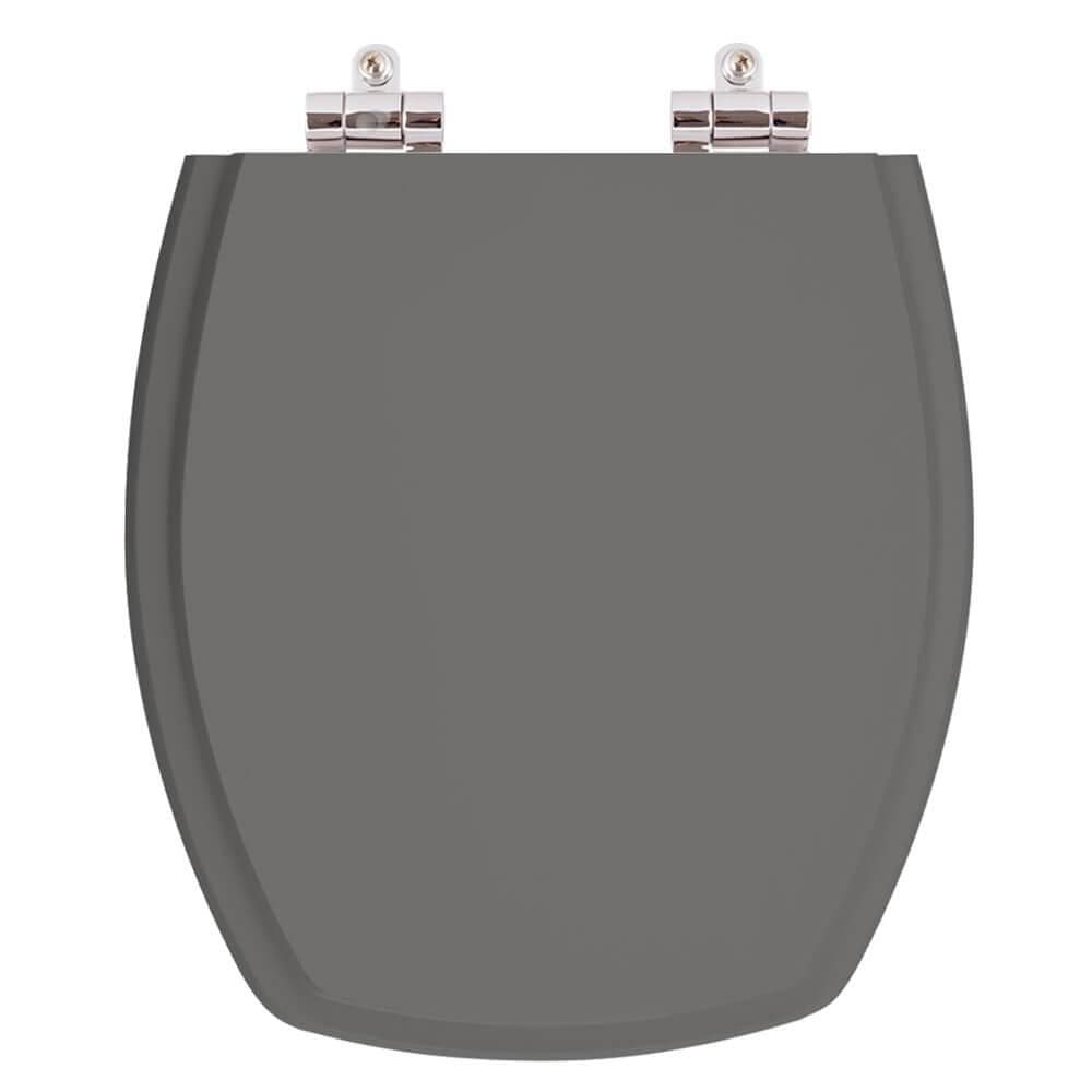 Assento Sanitario Poliester Com Amortecedor Thema Cinza Ambar Para Vaso Incepa