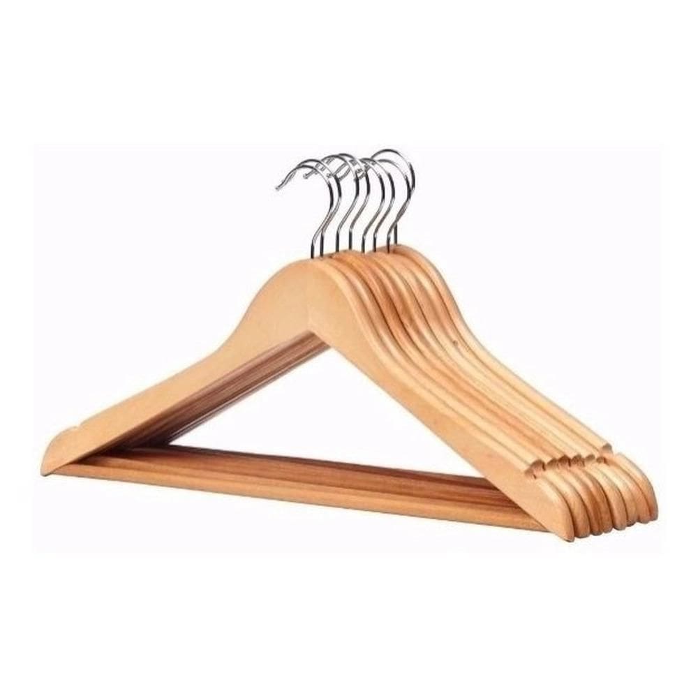 Kit 30 Cabides Roupas Madeira