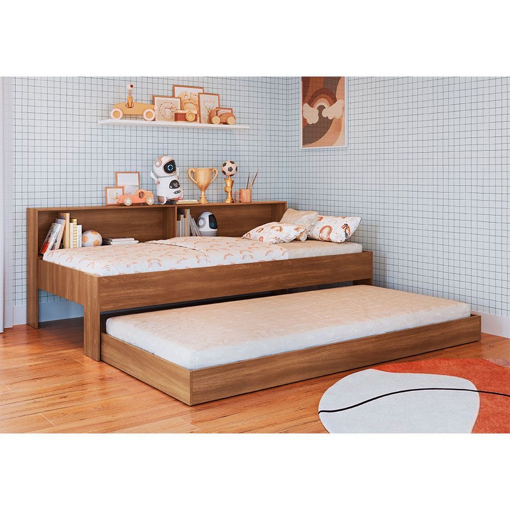 Cama San Diego com Estante Solteiro 90 Art In Móveis