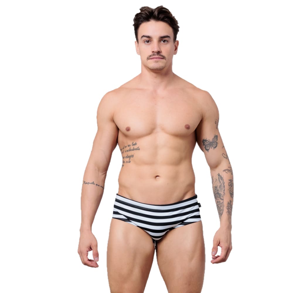 Sunga Náutica Preta Slim - JWilas Beachwear