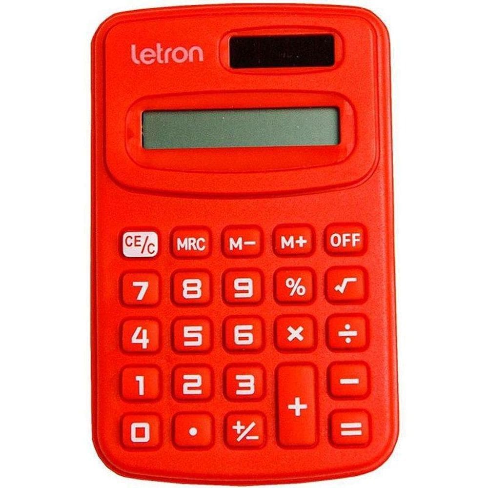 Calculadora De Bolso 8 Digitos Vermelha Com Bateria