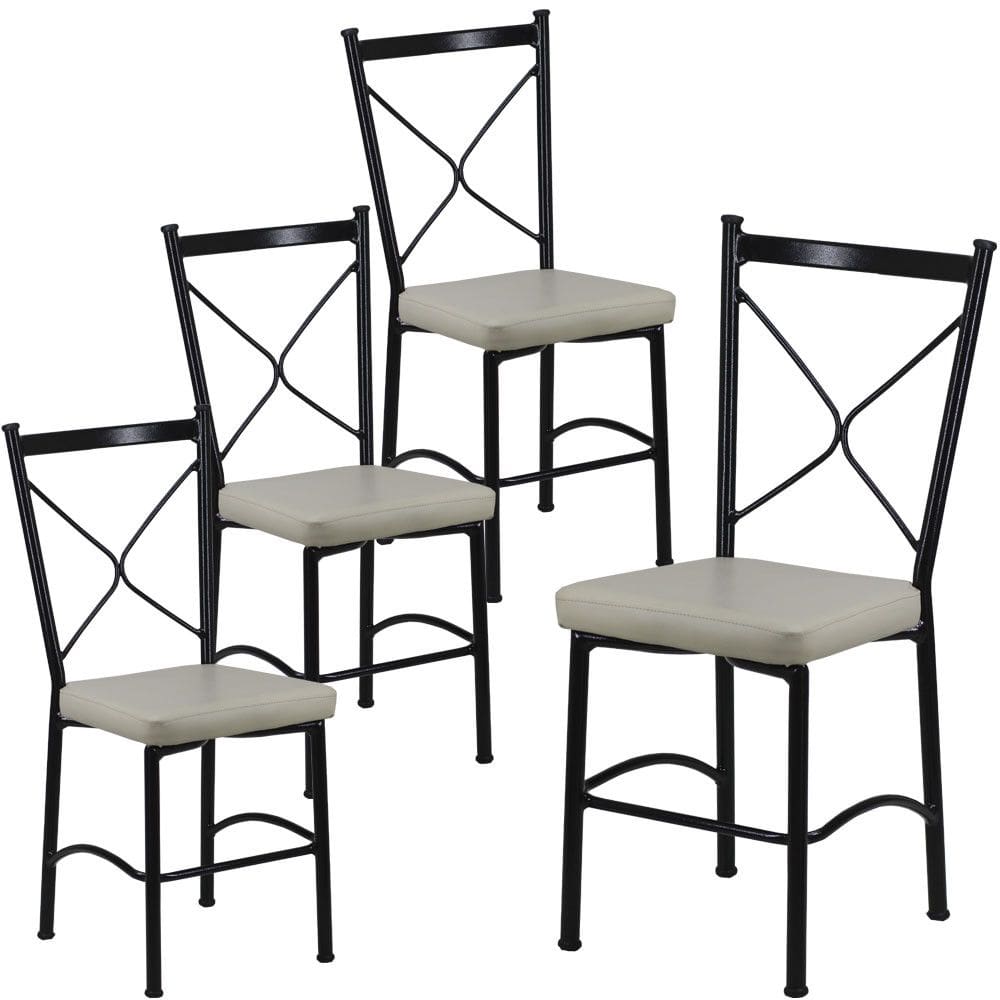 4 Cadeira Buffet Em Alumínio Para Cozinha, Restaurante, Área