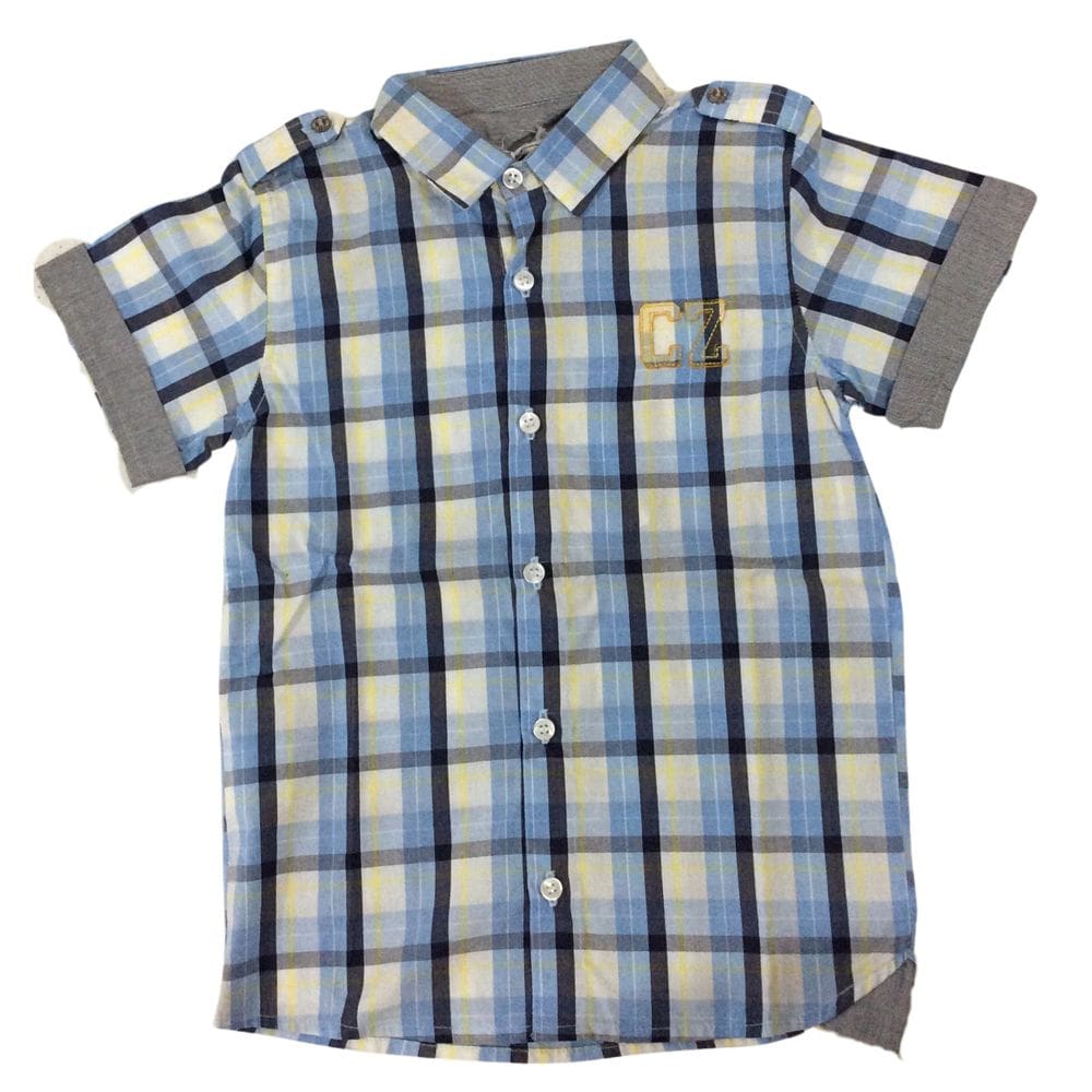 Camisa manga curta infantil masc Zemar xadrez