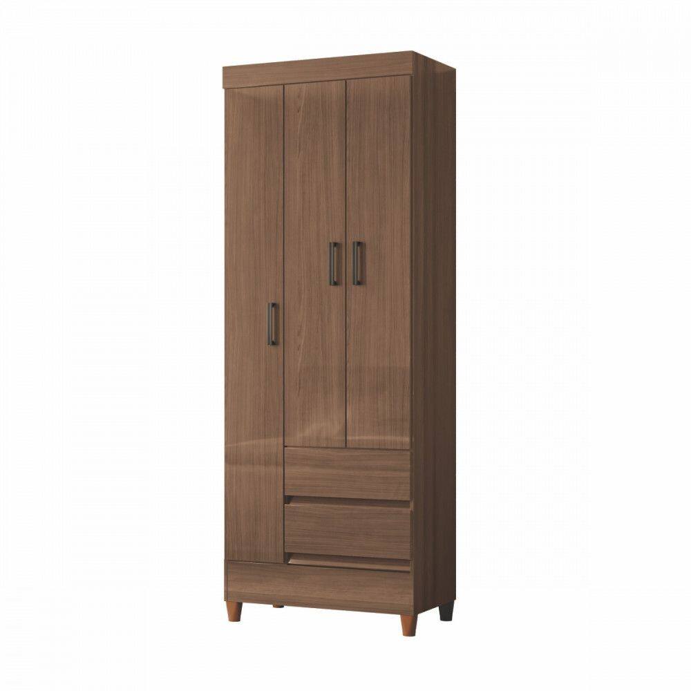 Guarda Roupa Solteiro com Pés 3 Portas 2 Gavetas Jequitiba New Opção