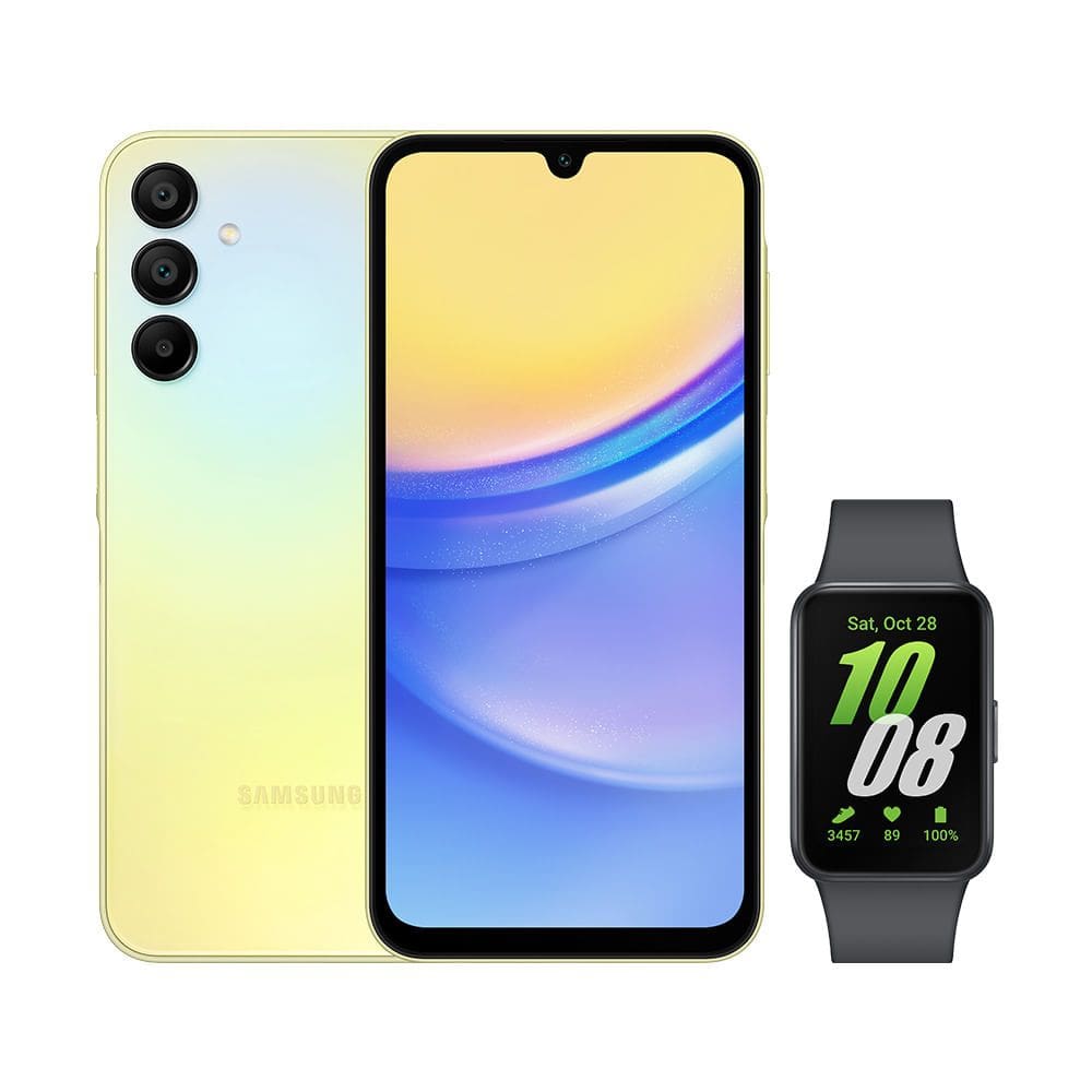 Celular Samsung A15 5G (256GB) - Verde Claro + Galaxy Fit3 - Grafite