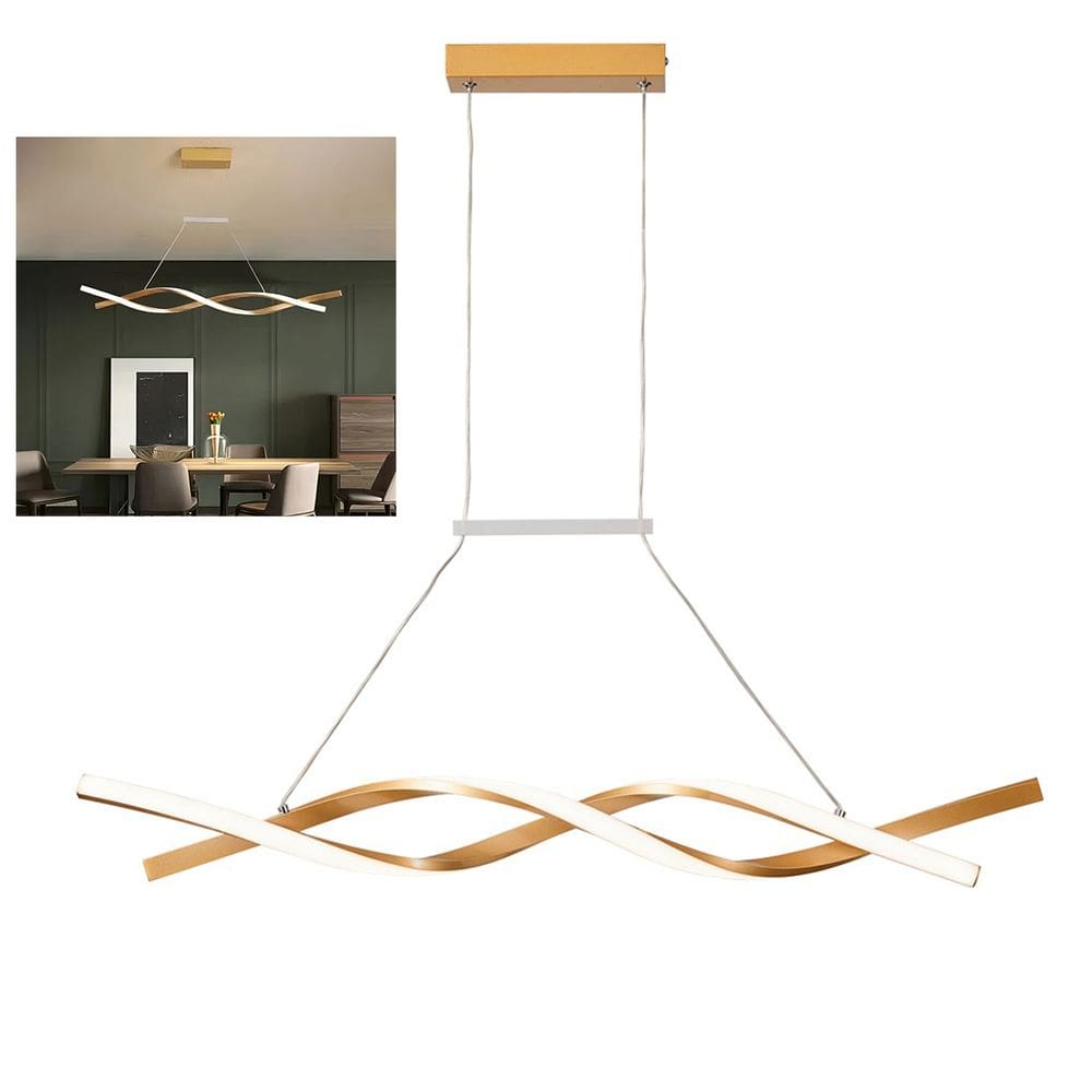 Lustre Pendente Aspiral LED 3 em 1 Hall de Entrada Recepçao Sala de Jantar Iluminaçao Comercial Residencial