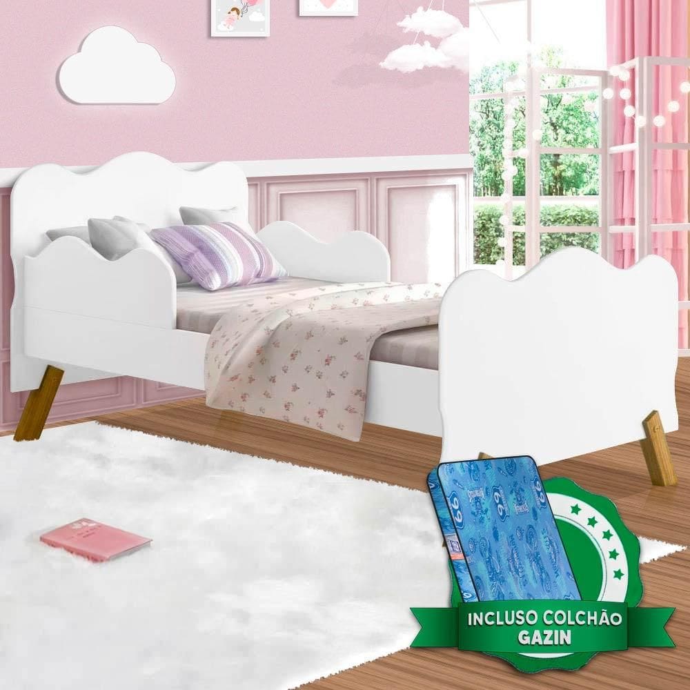Cama Infantil Proteção Lateral Nuvem Branca Angel Cambel