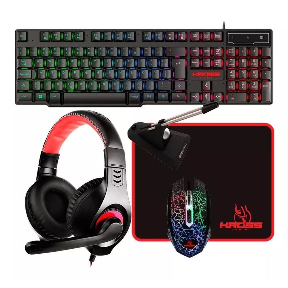Kit Gamer 5 Em 1 - Kross Elegance - Usb, Led - Ke-gk5150