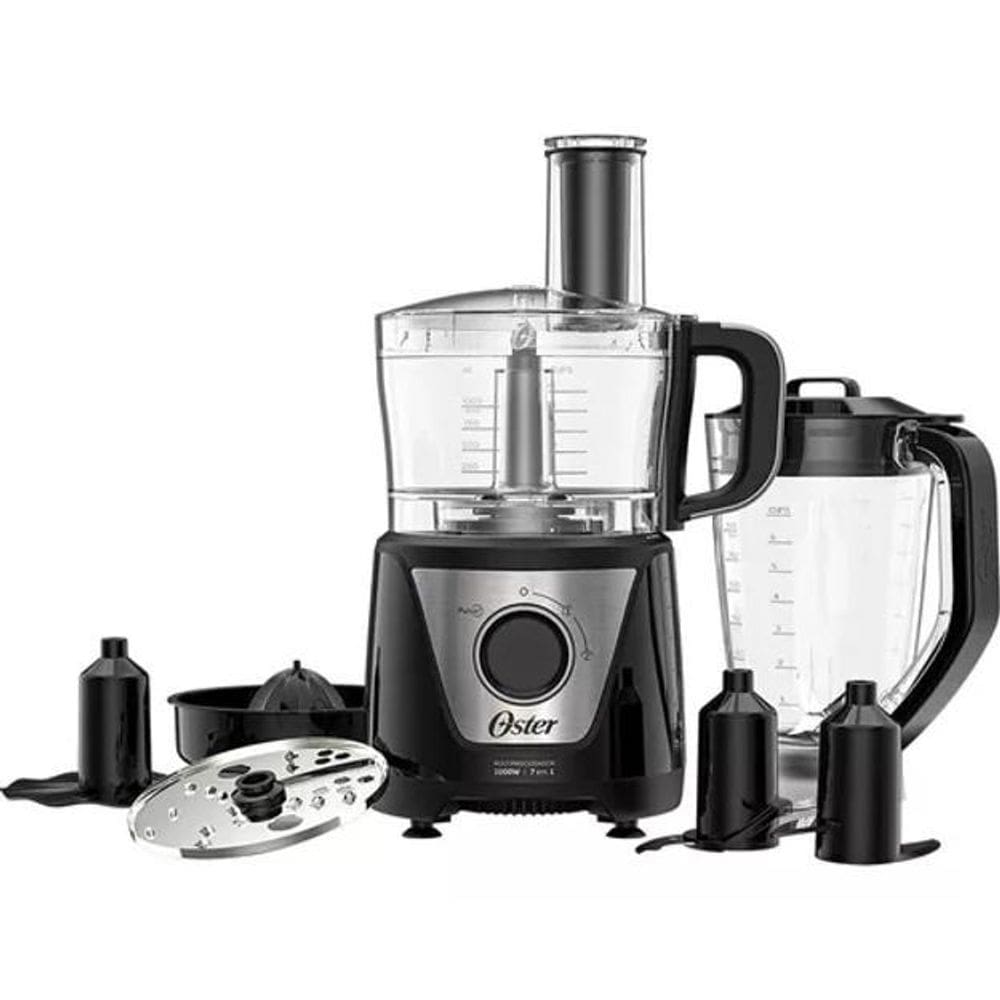 Multiprocessador De Alimentos Black 7 Em 1 Oster 127V
