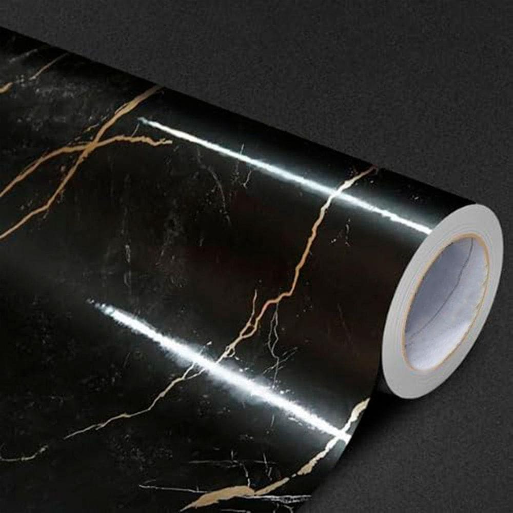 Adesivo Revestimento Mármore Preto Impermeável 4M X 60Cm