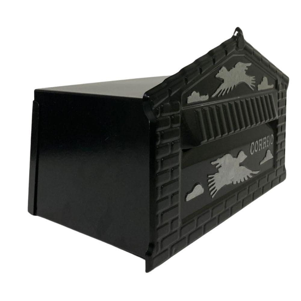 Caixa De Correios Pombinhos De Muro Grande 20x25x12cm Preto