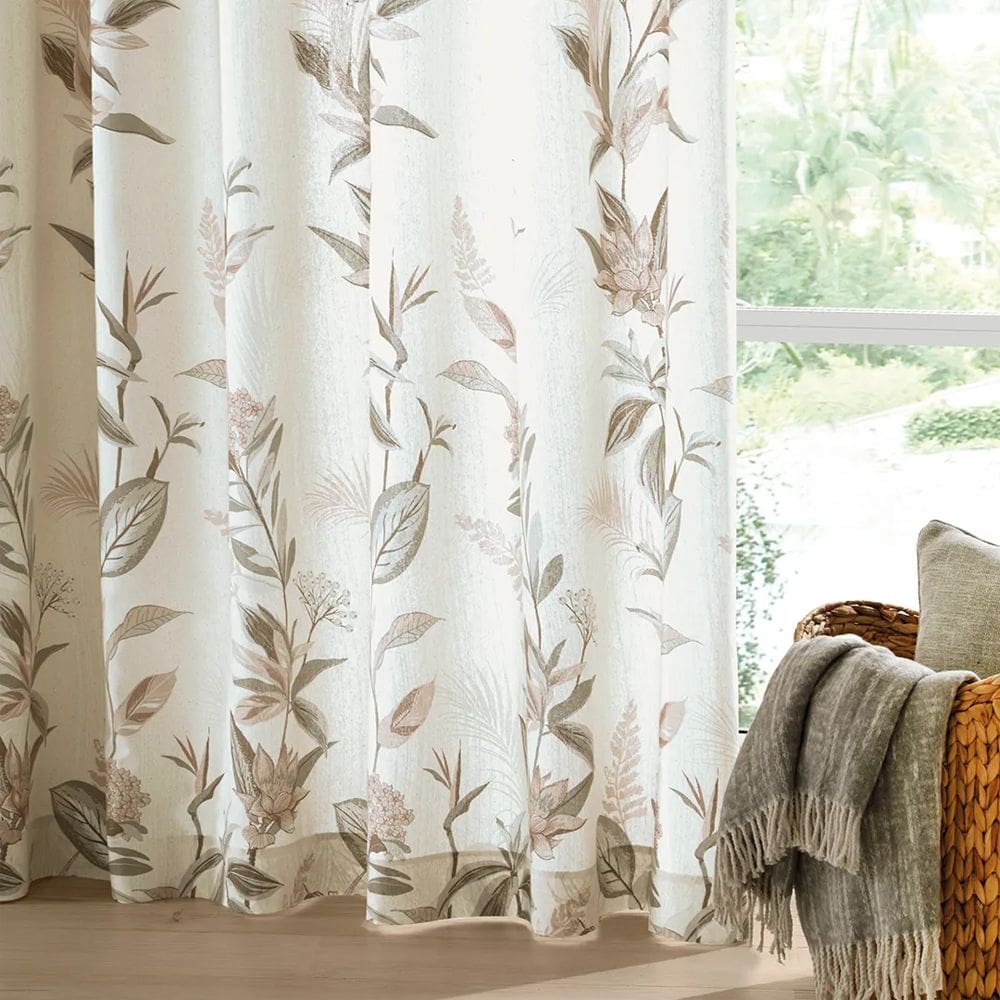 Cortina Quarto E Sala Estampa Tais Dohler Ilhós 3,00mx2,50m