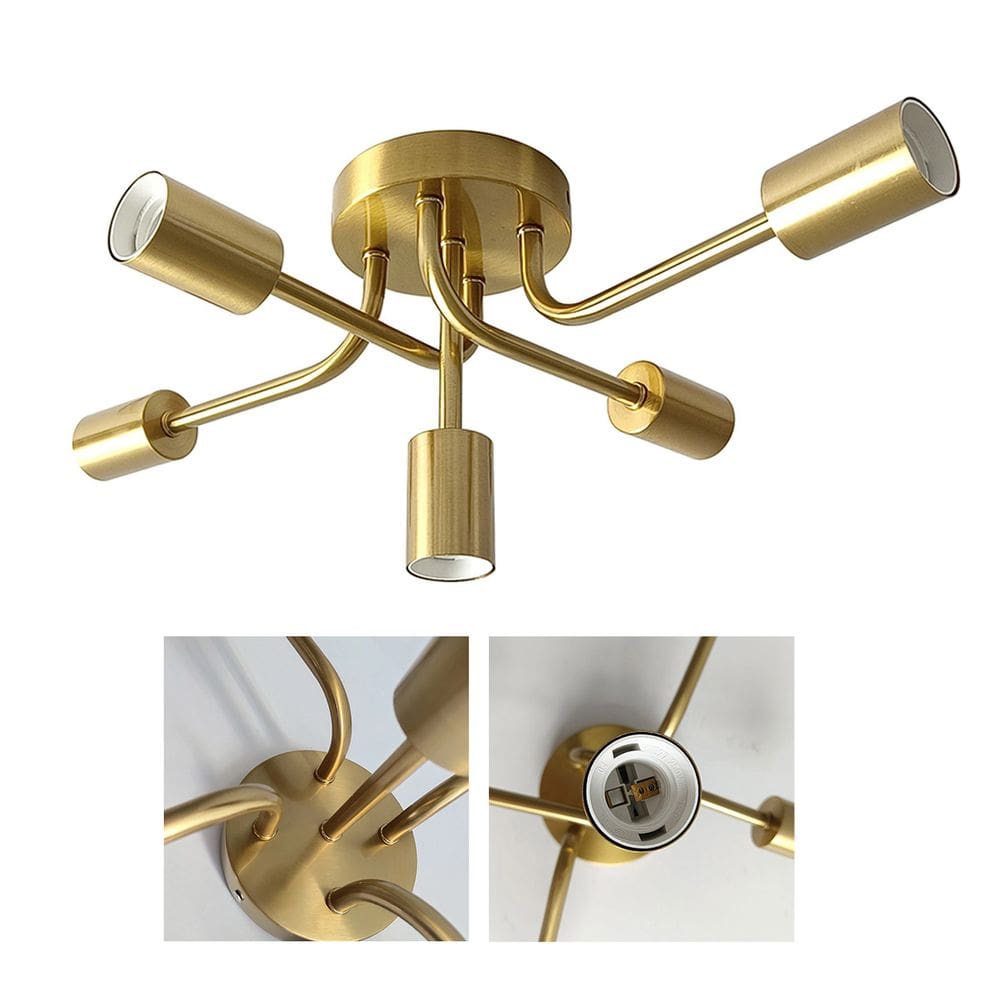 Lustre Sputnik Luminaria Assimetrico 5 Lampadas E27 Casa Recepçao Sala Quarto Residencial Comercial Decoraçao