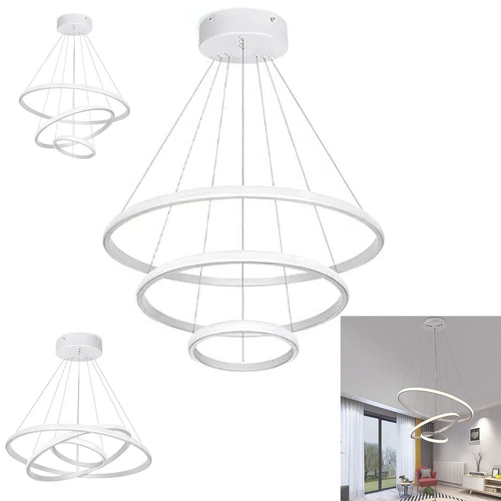 Lustre Luminaria Pendente Arcos 3 Em 1 Argolas Ajustaveis Decoraçao Sala Estar Quarto Casa Cozinha Gourmet