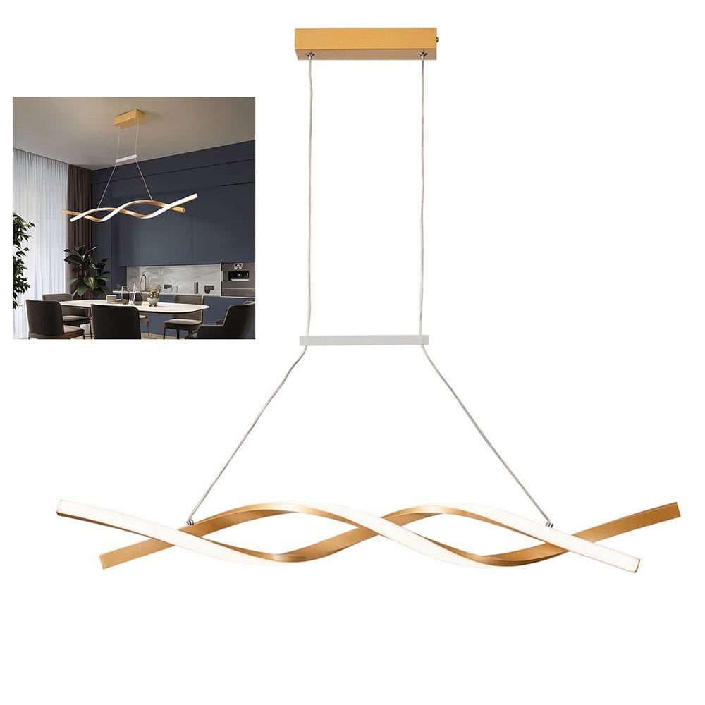 Lustre Pendente Aspiral 3 em 1 LED Ondas Decoraçao Ambiente Recepçao Hall de Entrada Sala de Jantar Moderno Iluminaçao