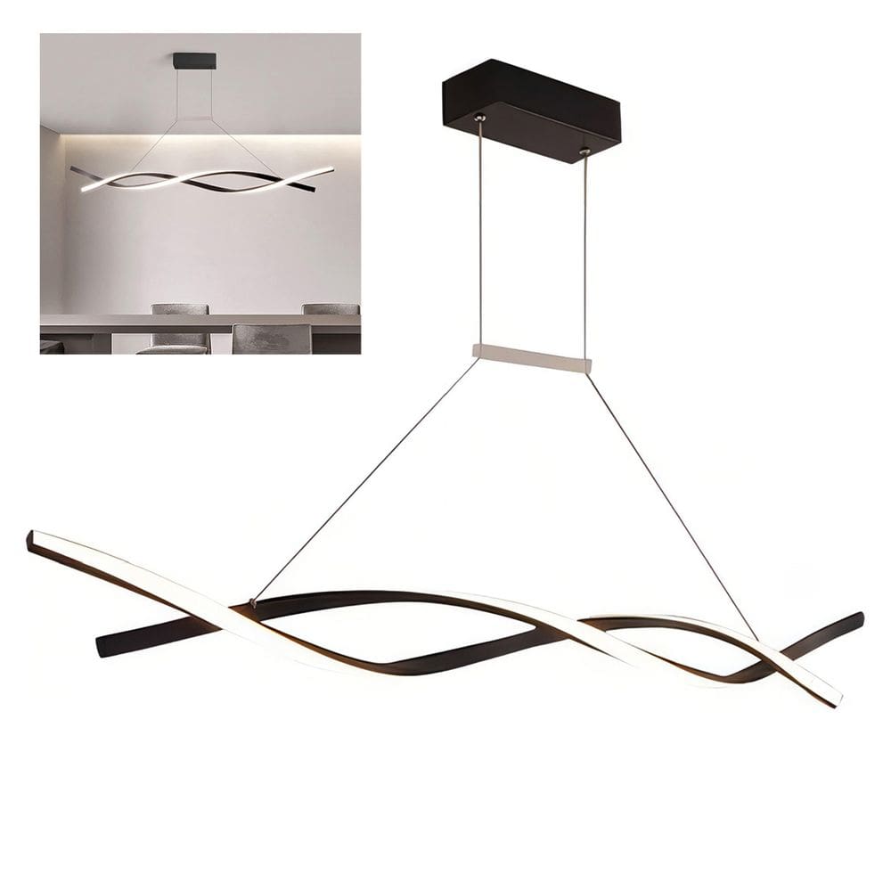 Lustre Pendente 3 em 1 Aspiral LED Decoraçao Ondas Recepçao Hall de Entrada Sala de Jantar Moderno Comercial Residencial